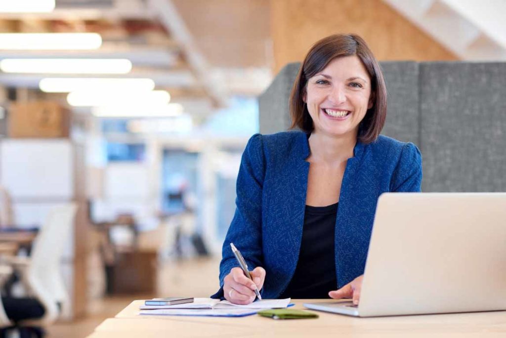 Lady working on laptop